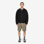 Knit Zip Hood Boiled Black