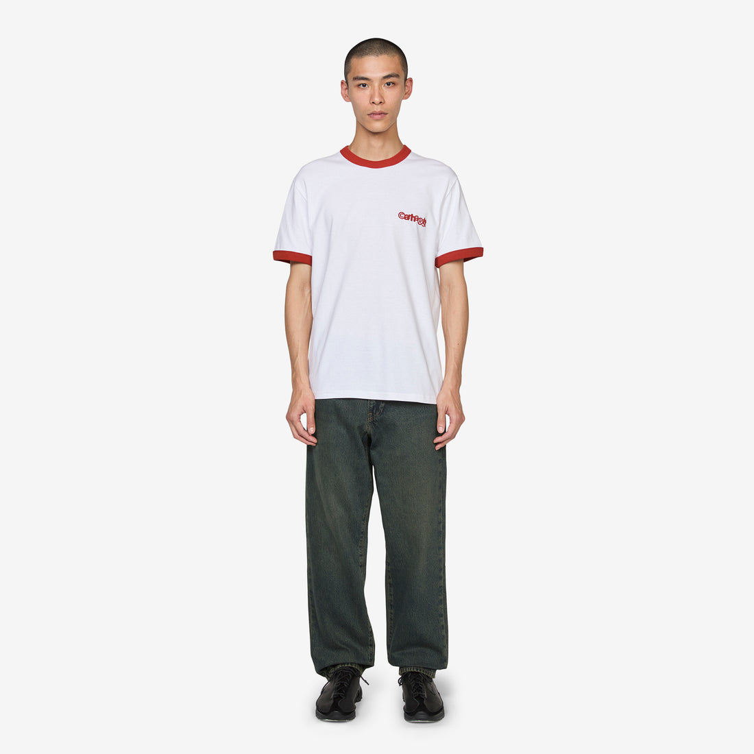Ringer T-Shirt White | Red Tees