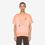Spray Washed Heart Message T-Shirt Orange