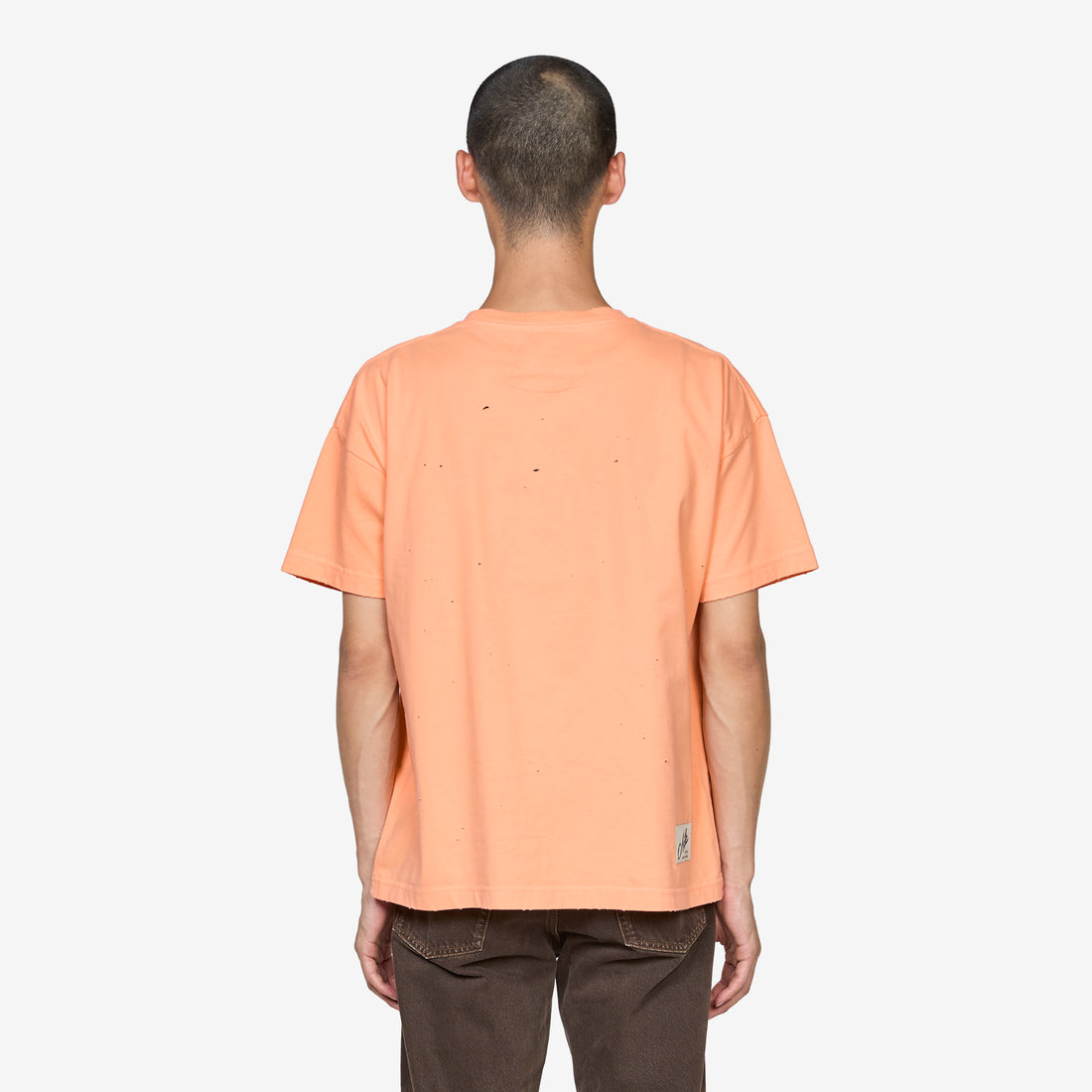 Spray Washed Heart Message T-Shirt Orange Tees