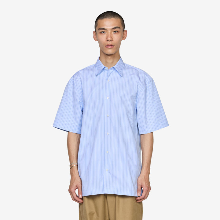 Short Sleeve Cotton Shirt Light Blue Front