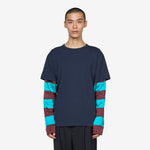 Contrast Sleeves T-Shirt Navy