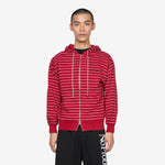 Mini Problemo Stripe Zip Hoodie Red