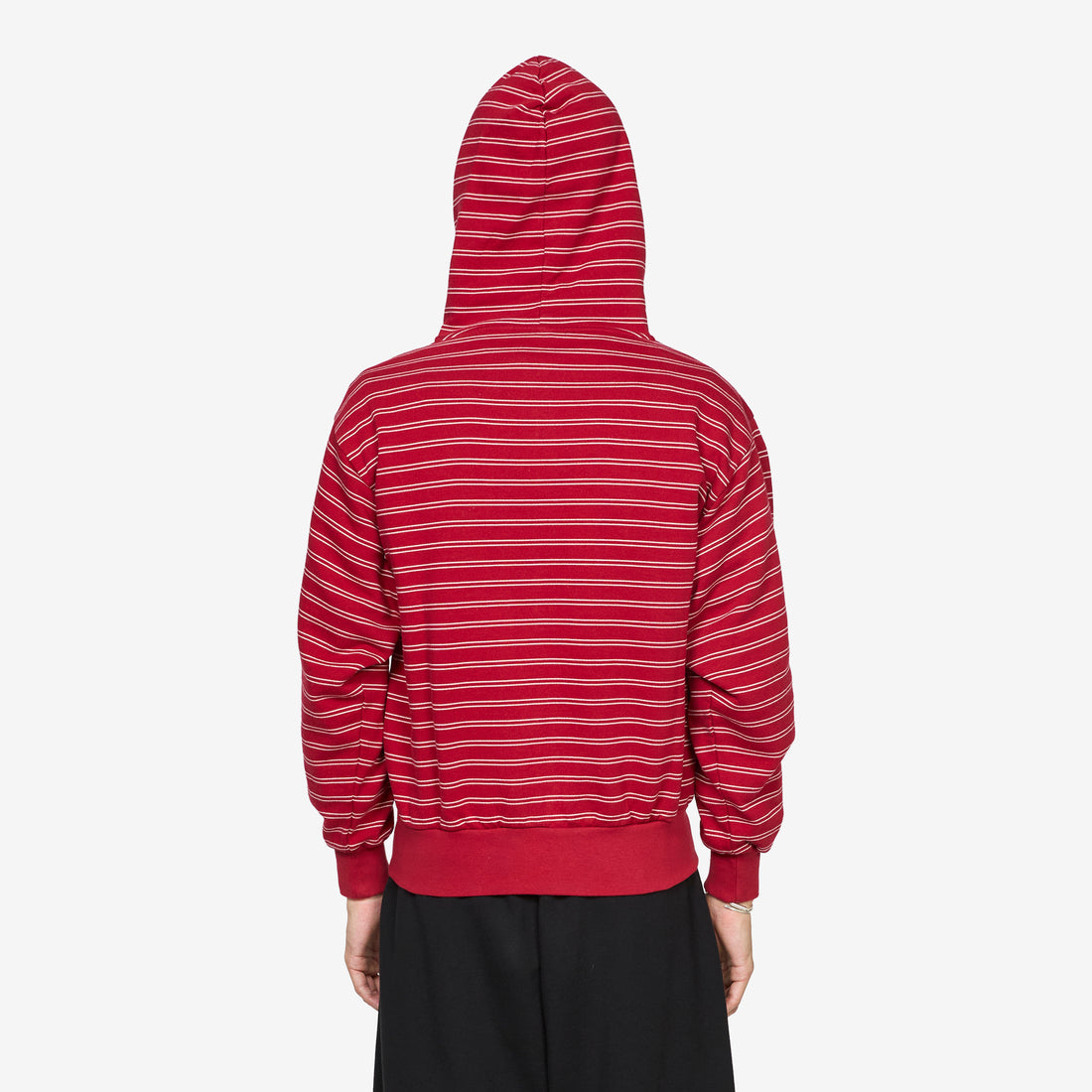 Mini Problemo Stripe Zip Hoodie Red Jumpers