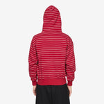 Mini Problemo Stripe Zip Hoodie Red