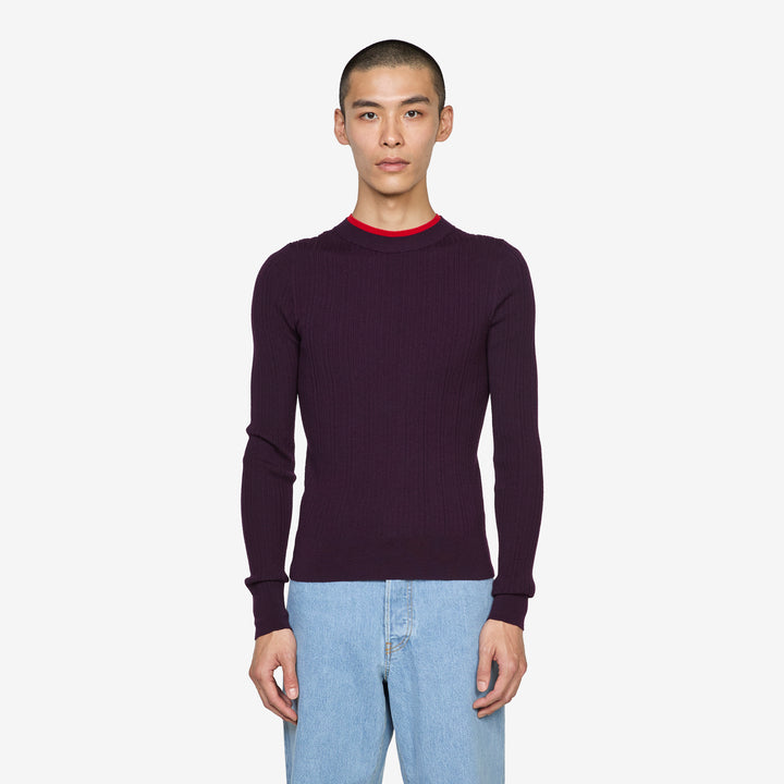 Merino Wool Sweater Dark Purple Front