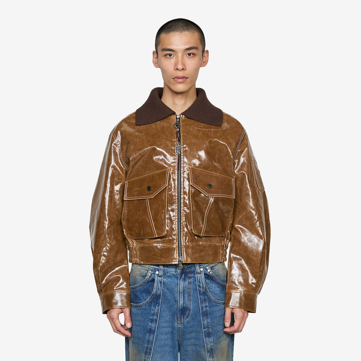 MIKOOS26 Bomber Jacket Brown Front