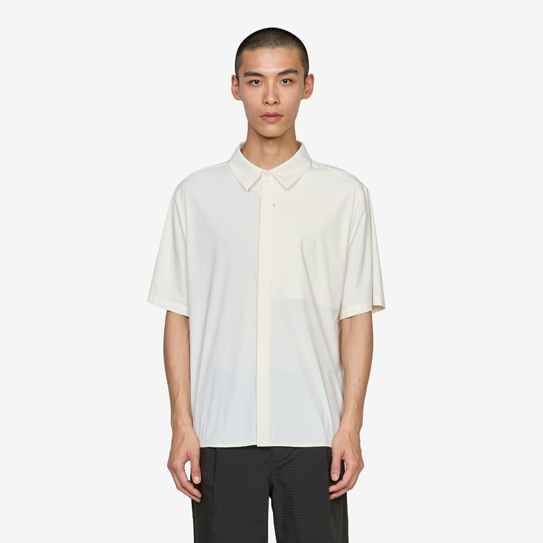 Align Button Up Short Sleeve Shirt Off White Shirts