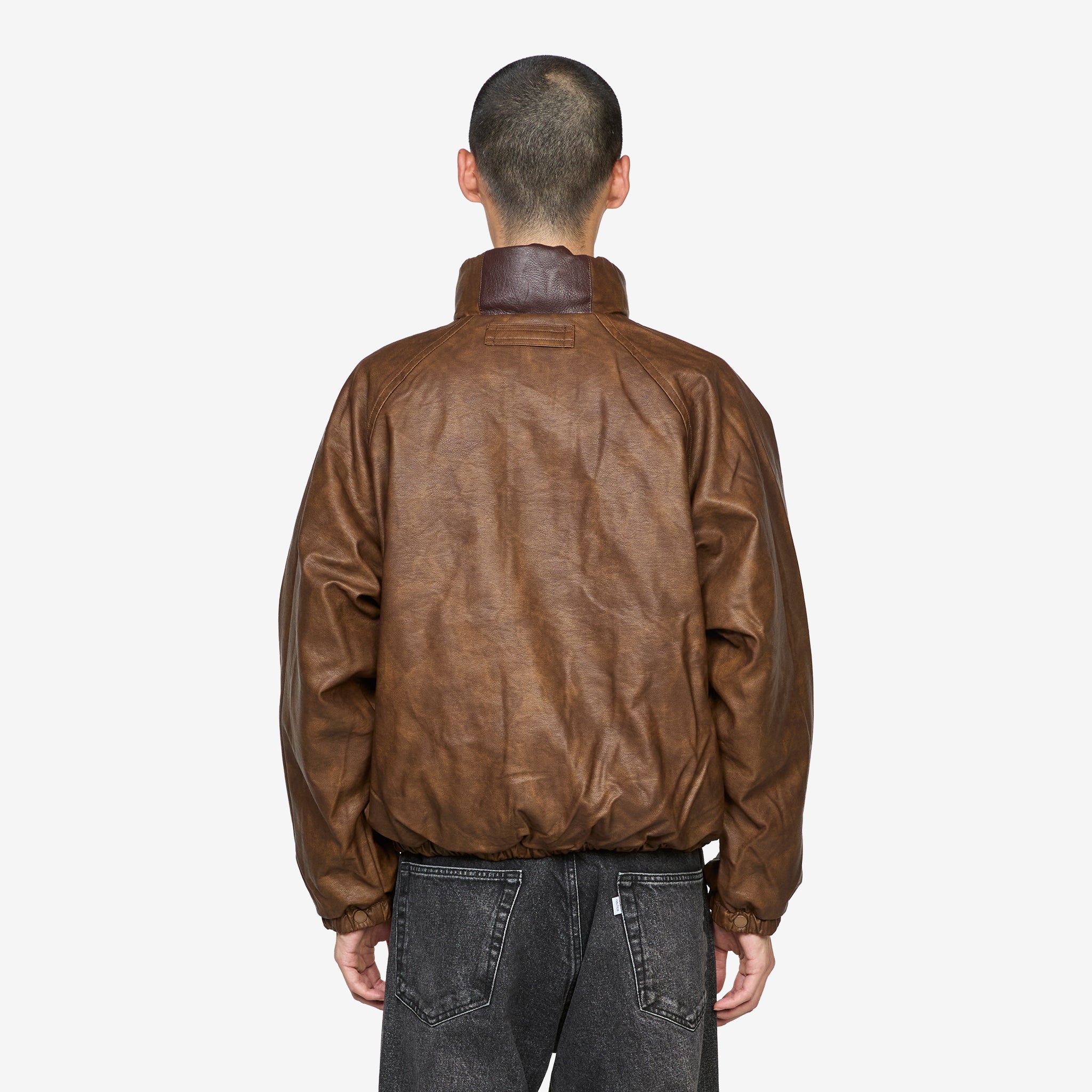 Faux Leather Reversible Blouson Brown – Above The Clouds