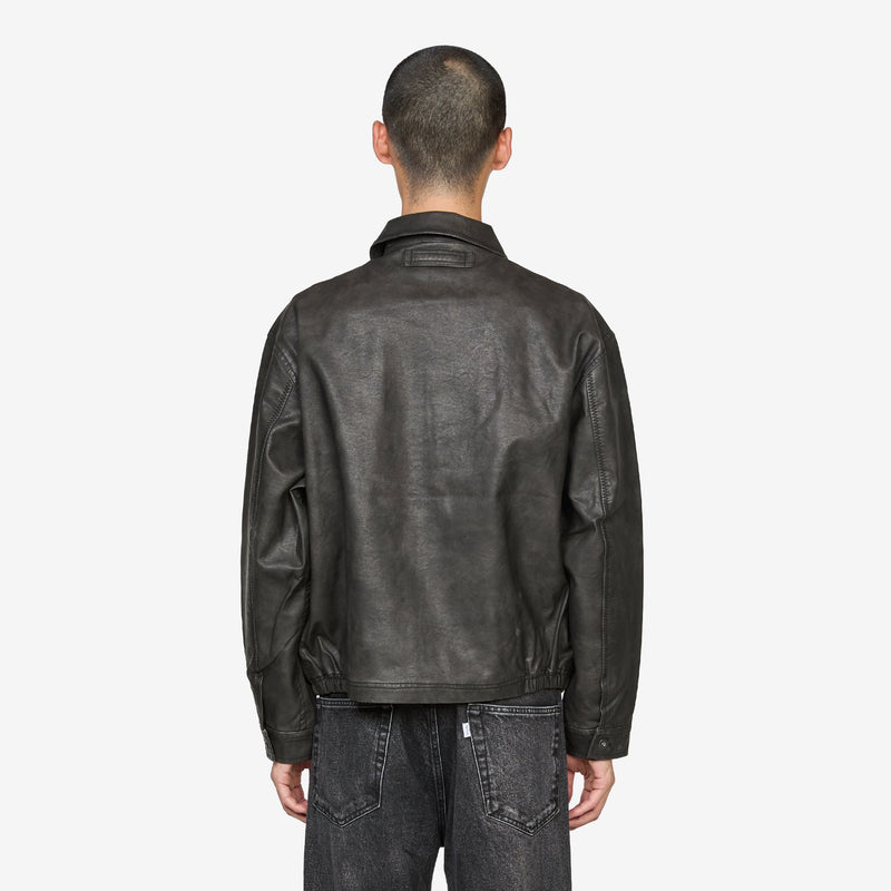 Faded Leather Blouson Black – Above The Clouds