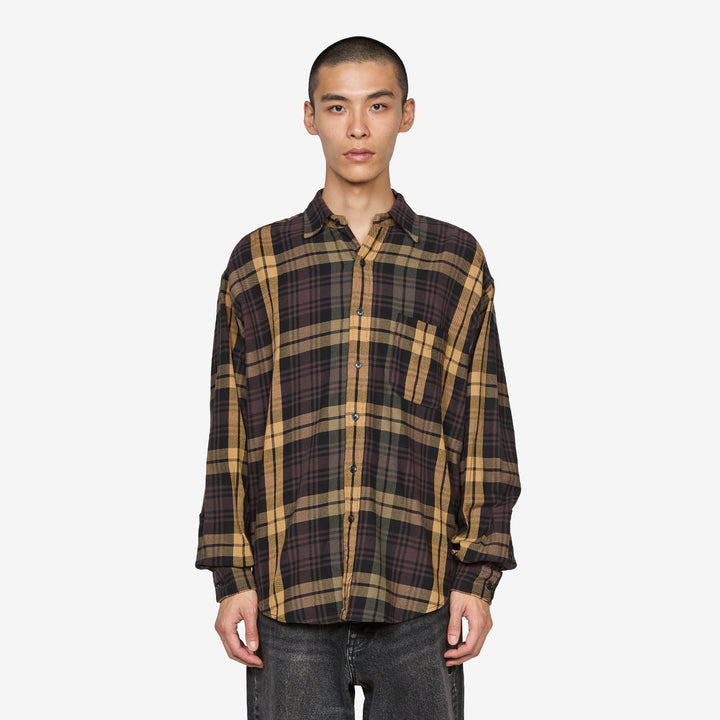 Big Check Heavy Cotton Nell Shirt Olive Front
