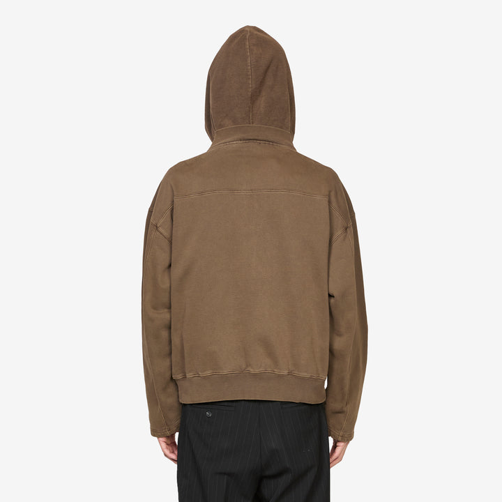 Bomber Zip Hood Brown