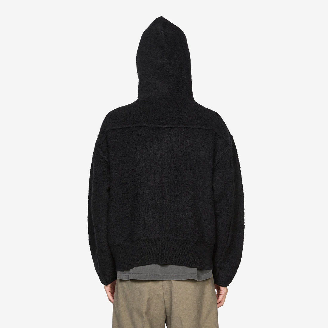 Knit Zip Hood Boiled Black Jumpers