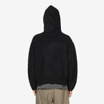 Knit Zip Hood Boiled Black