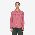 Pigment Dyed Canvas Longsleeve Shirt Red