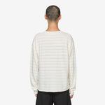 Round Neck Sweater Off White Stripe