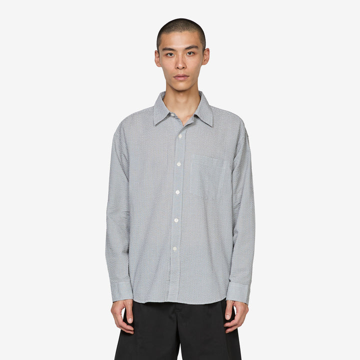 Executive Shirt Textured Bottle Grey Check Front