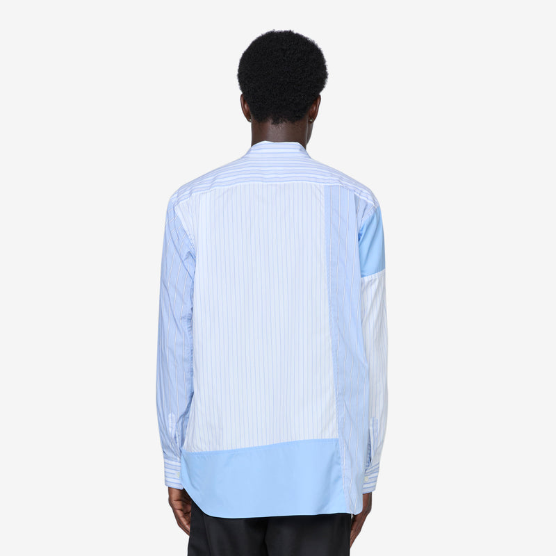Vertical Patchwork Shirt Stripe | Blue Shirts