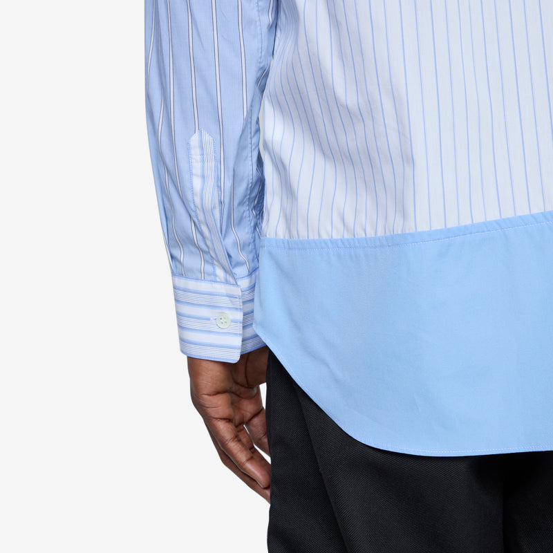 Vertical Patchwork Shirt Stripe | Blue Shirts