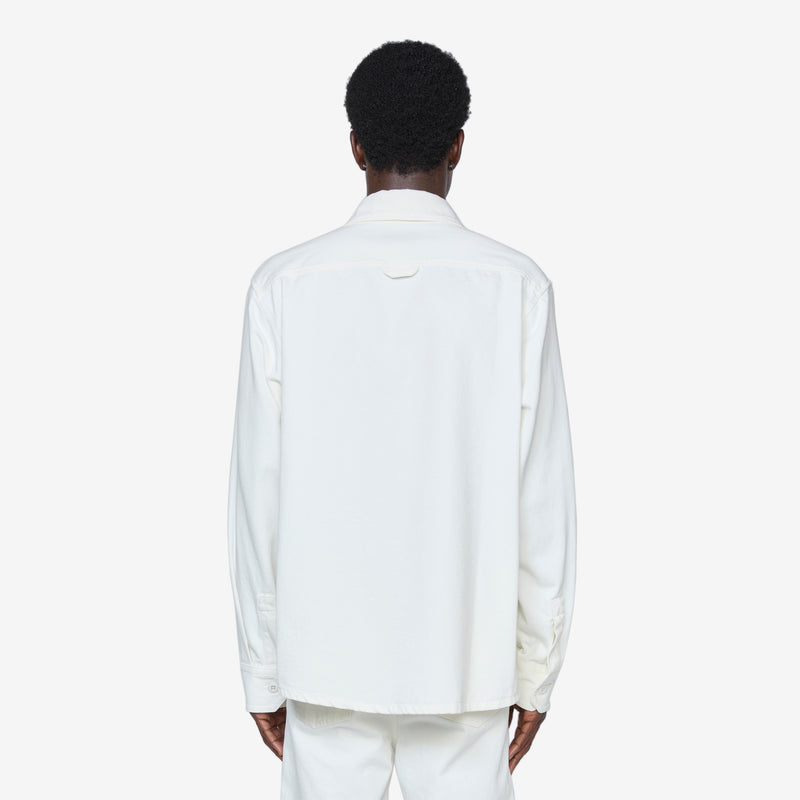 Basile Brodée Poitrine Overshirt Eggshell