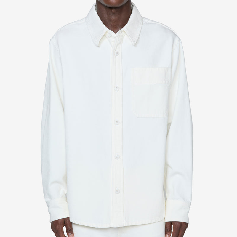 Basile Brodée Poitrine Overshirt Eggshell