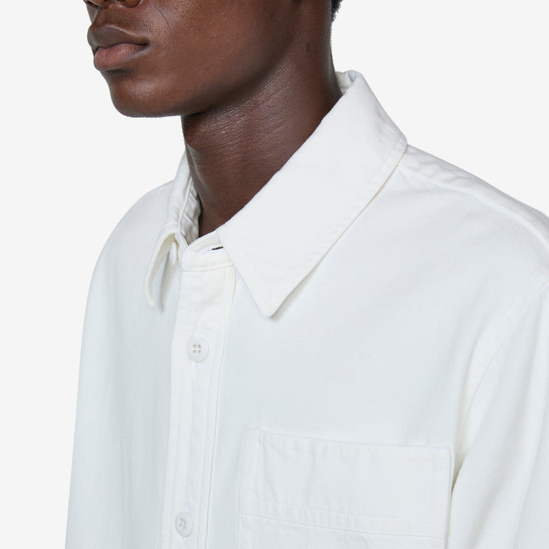 Basile Brodée Poitrine Overshirt Eggshell