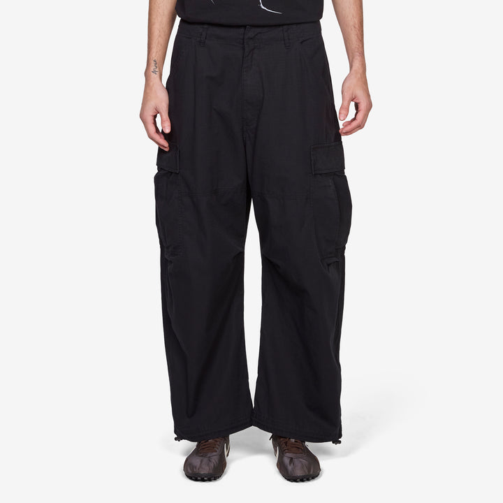 Ripstop Camo Curve Cargo Pants Black Front