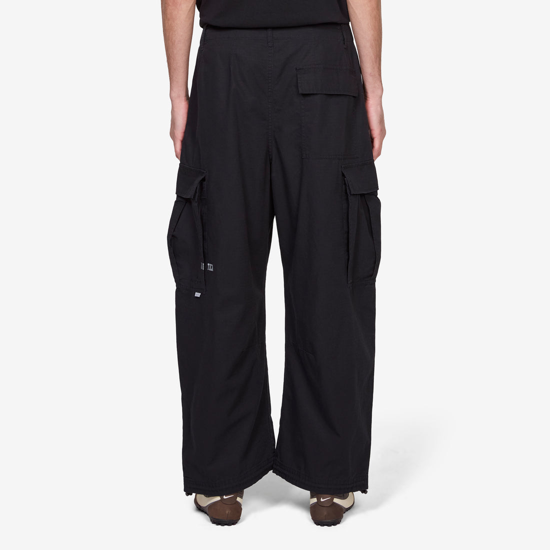 Ripstop Camo Curve Cargo Pants Black Pants