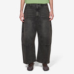 Super Wide Curve Double Knee Painter Denim Pants Black