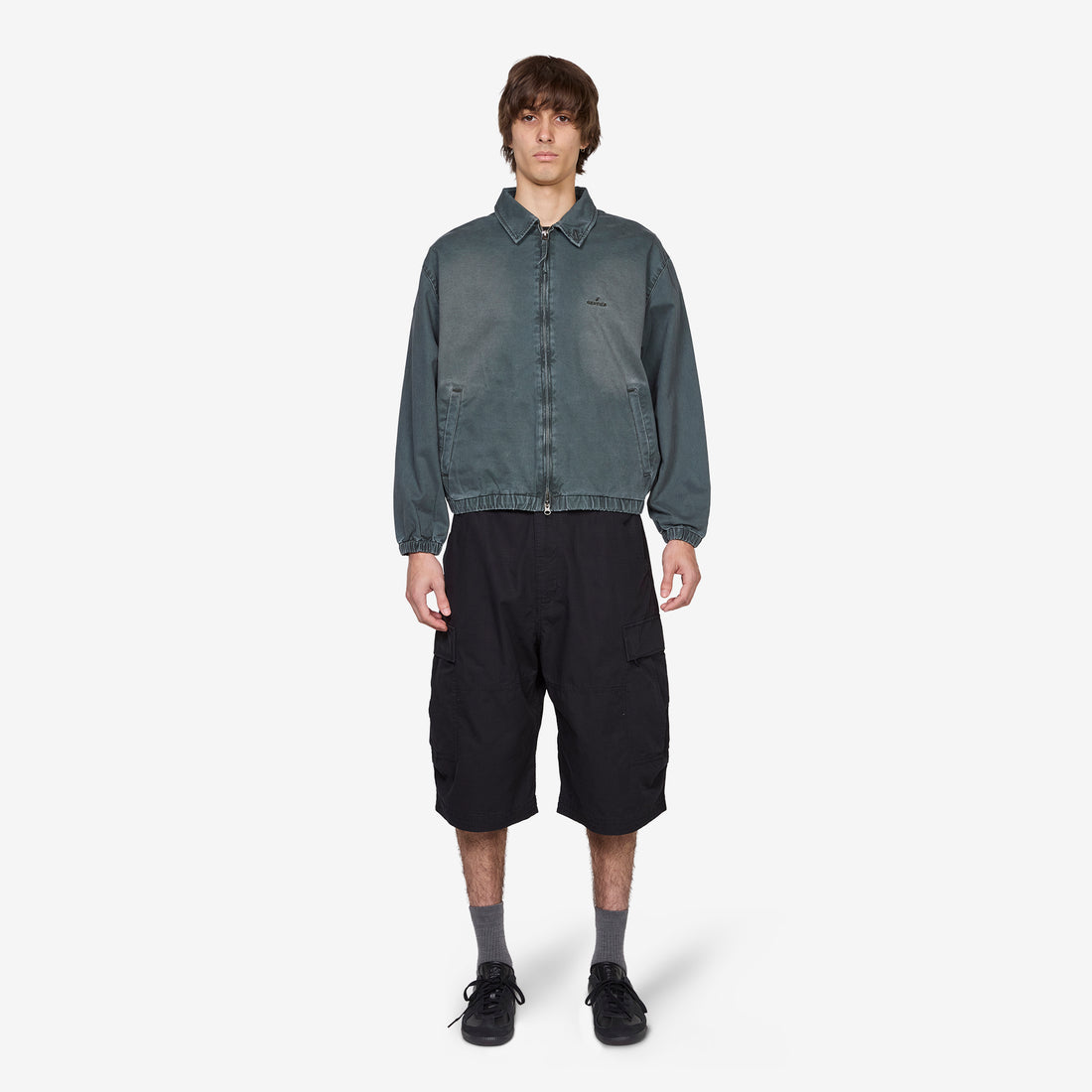 Ripstop Camo Curve Cargo Shorts Black Shorts