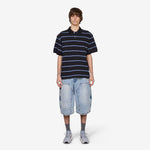 Striped Pique Polo Shirt Black