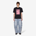 Super Wide Curve Double Knee Painter Denim Pants Sax Blue