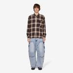 Ombre Bleached Long Sleeve Shirt Brown