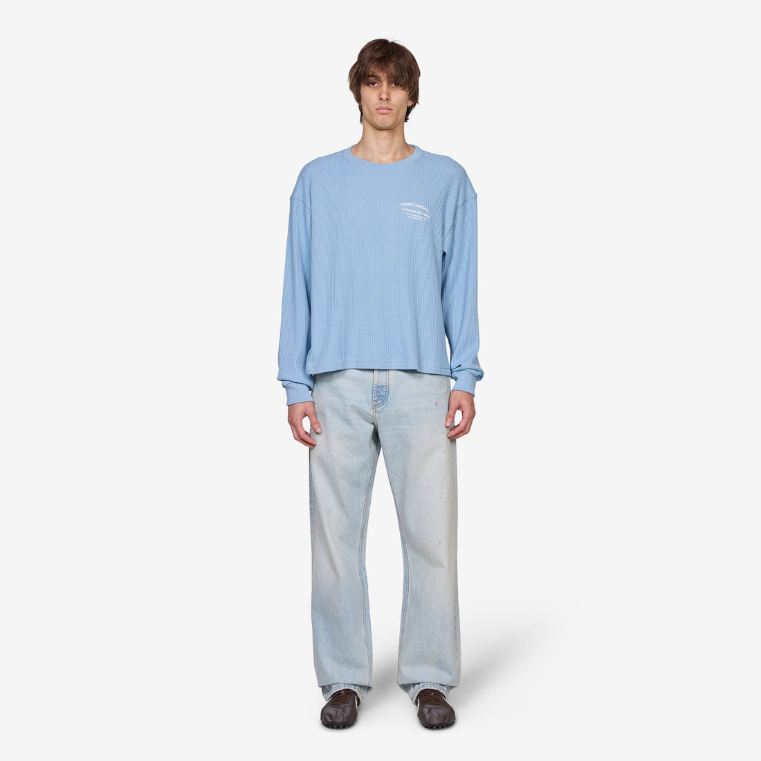 Ranchwear Boxy Thermal Sky Blue Tees