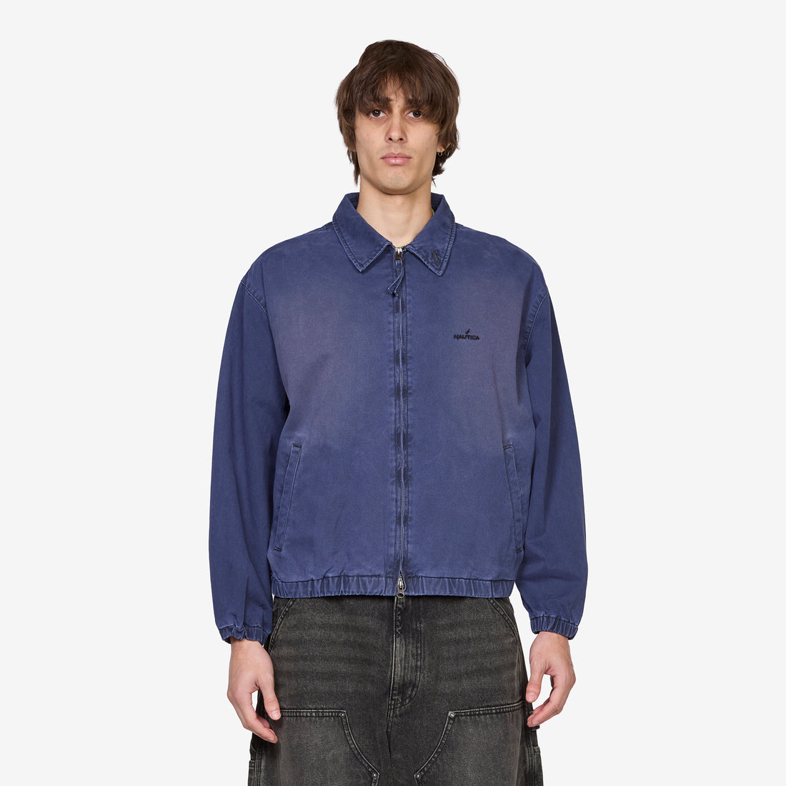 Chino Zip Twill Jacket Navy Jackets