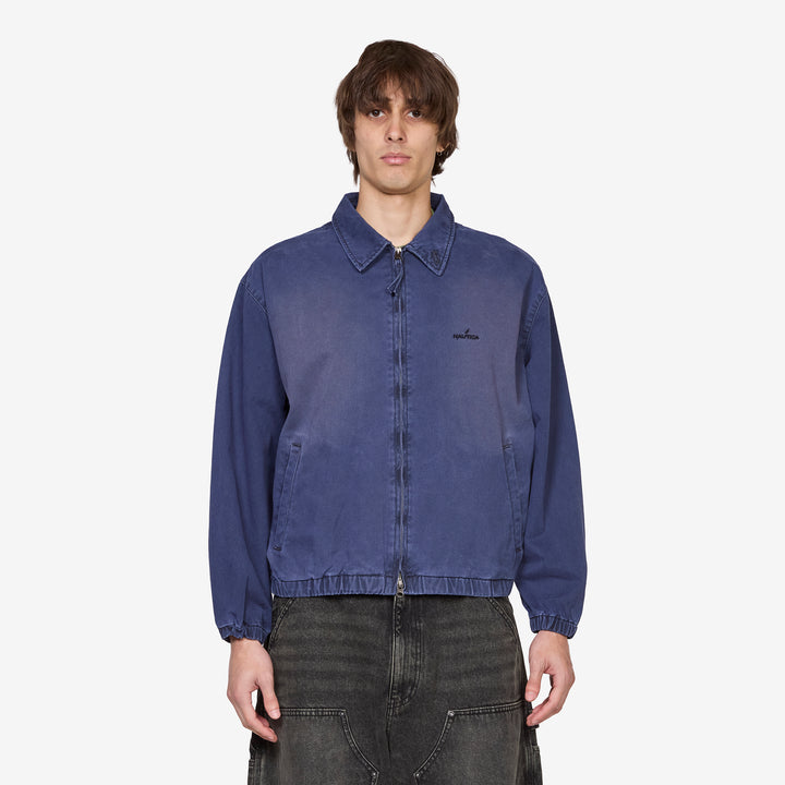 Chino Zip Twill Jacket Navy Front