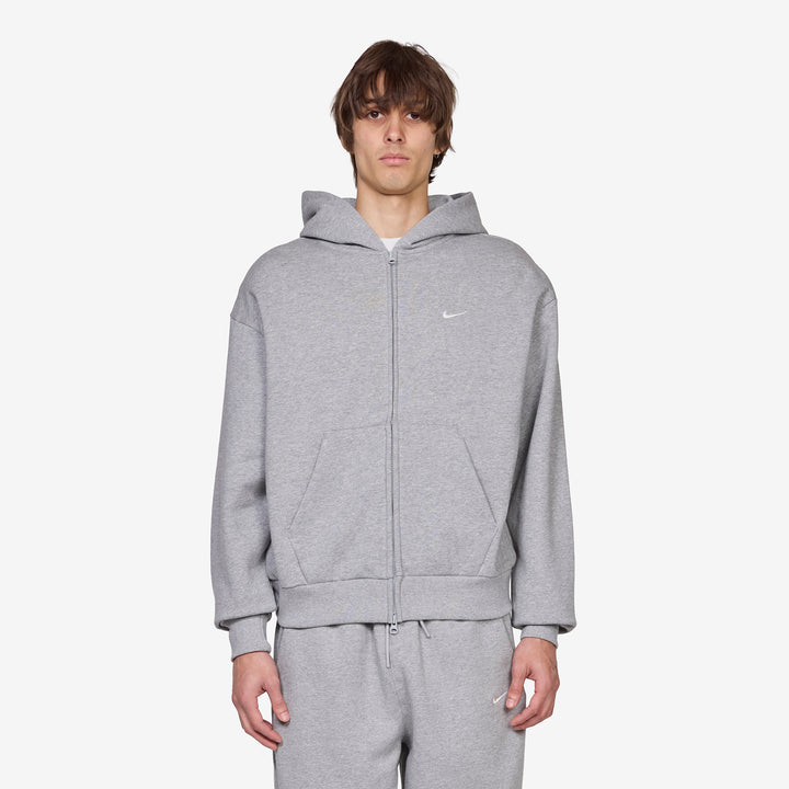 Solo Swoosh Full-Zip Hoodie Dark Grey Heather | Sail Front