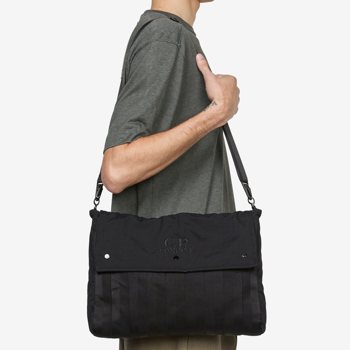 Herringbone Shoulder Bag Black Front