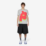 Printed Cotton Jersey T-Shirt Top Grey