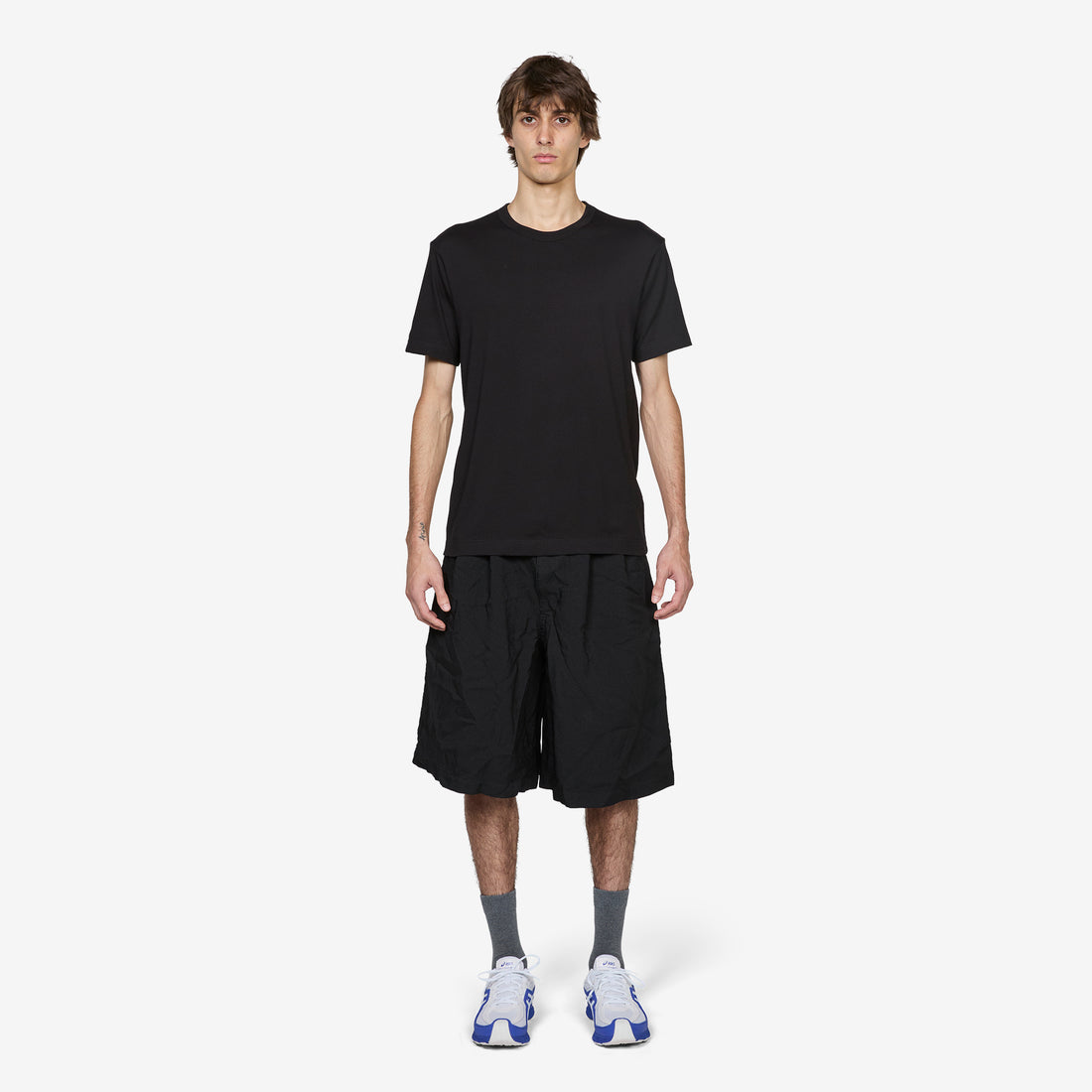 Pleated Wide Leg Shorts Black Shorts