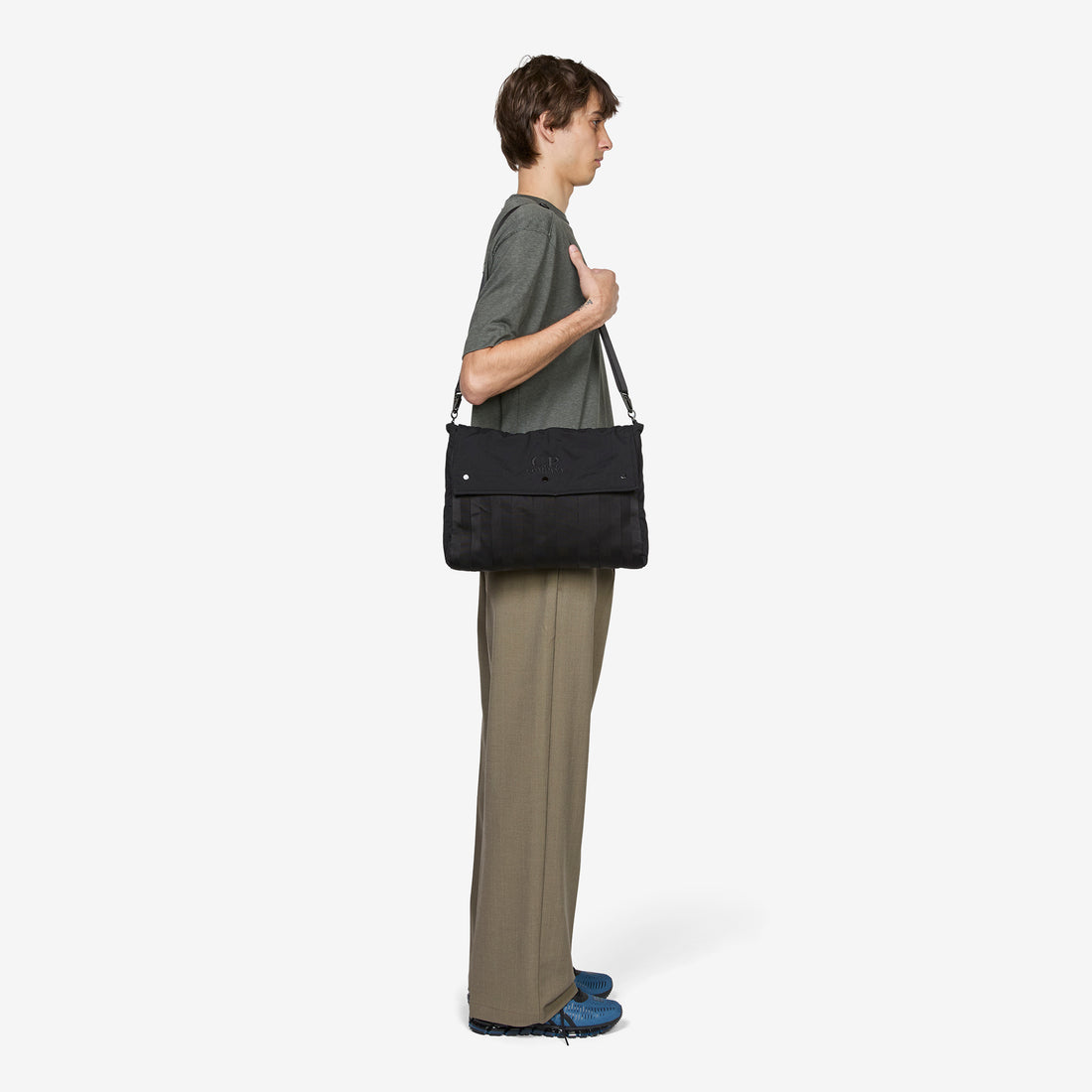 Herringbone Shoulder Bag Black Bags