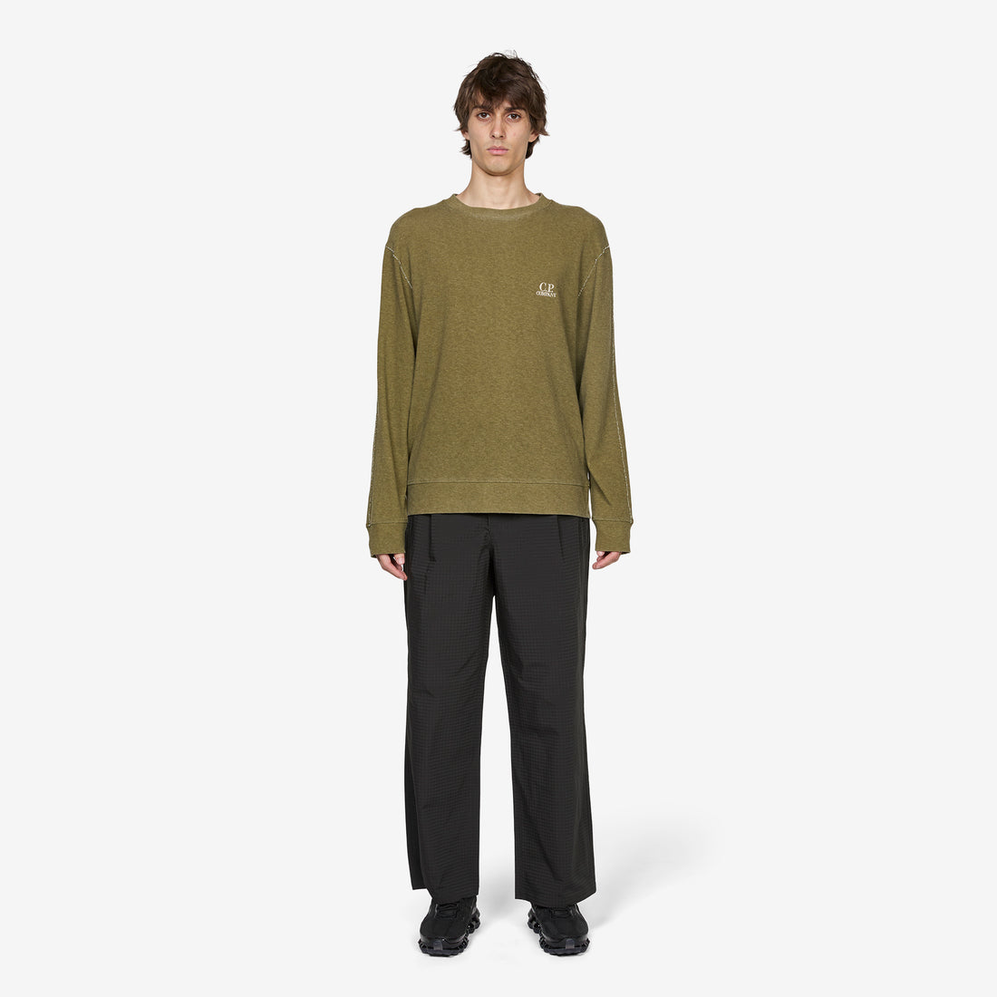 Heavy Jersey Plated Crewneck Sweatshirt Dried Herb Tees