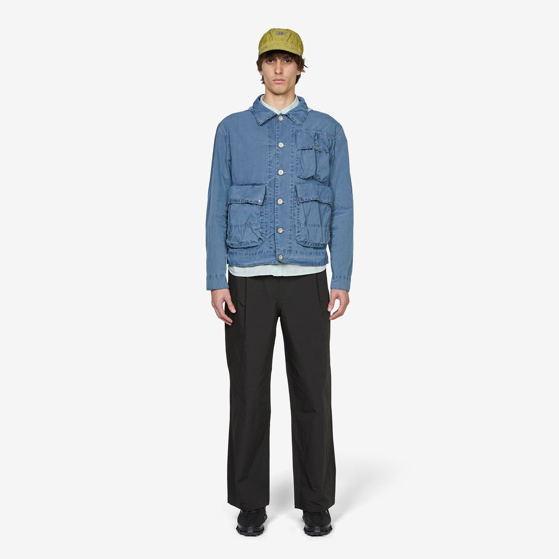 50 Fili Indigo Bleached Goggle Jacket Stone Bleach Jackets