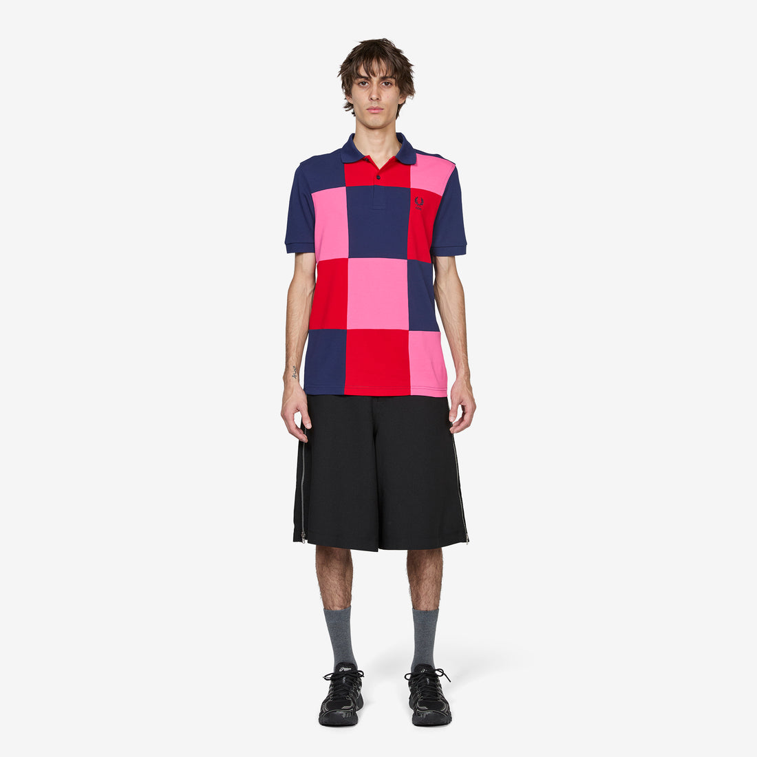 Fred Perry x Square Patchwork Polo Navy | Mix Shirts