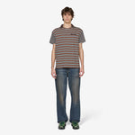 Stripe Layered Collar T-Shirt Brown