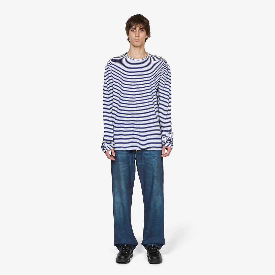 Striped Linen T-Shirt White | Blue Tees