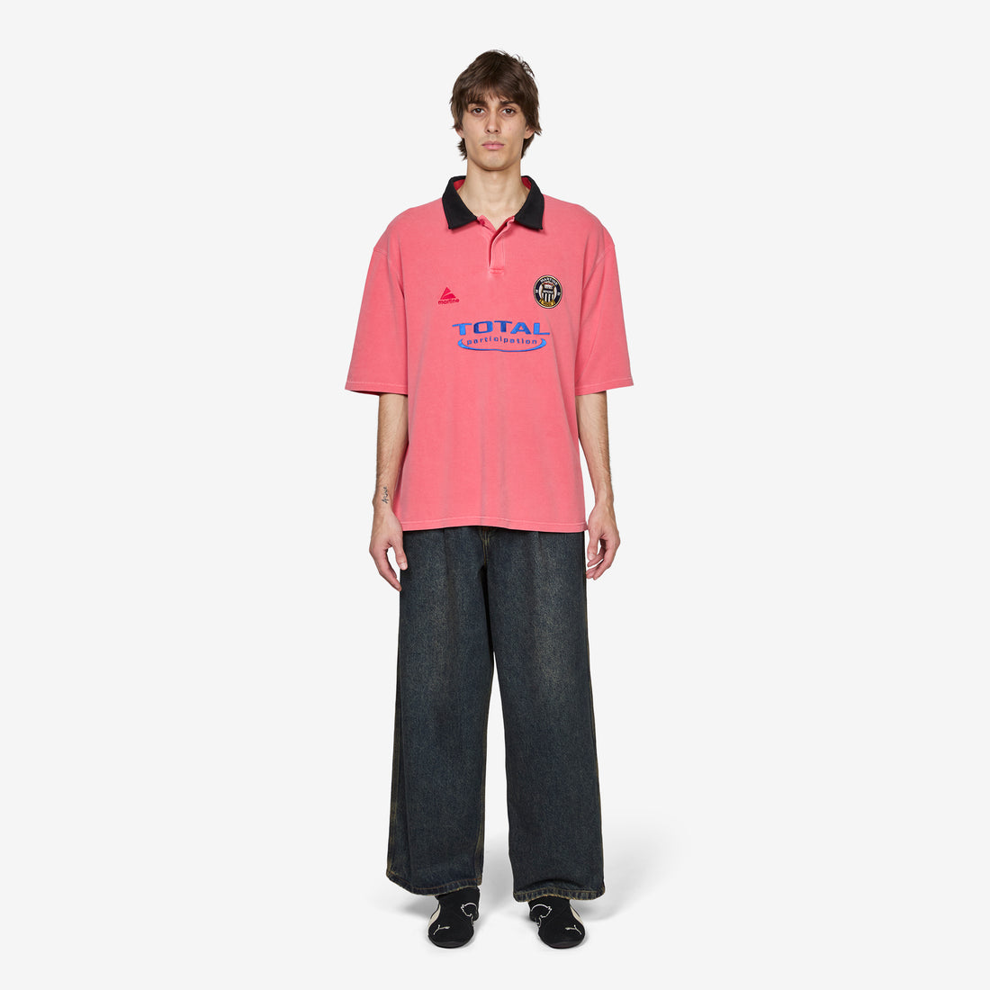 Oversized Polo Washed Pink Shirts