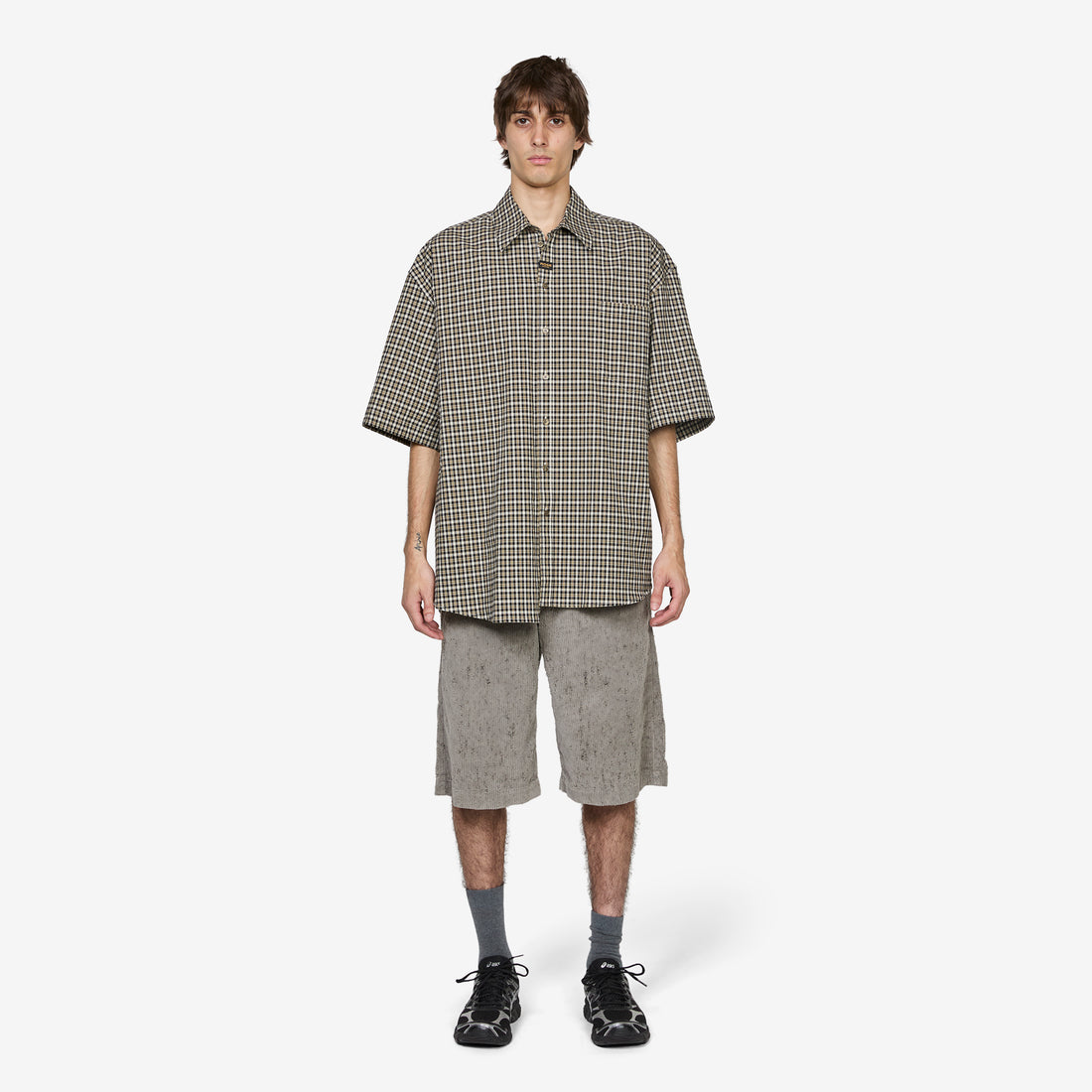 Boxy Wrap Shirt Black Green Shirts