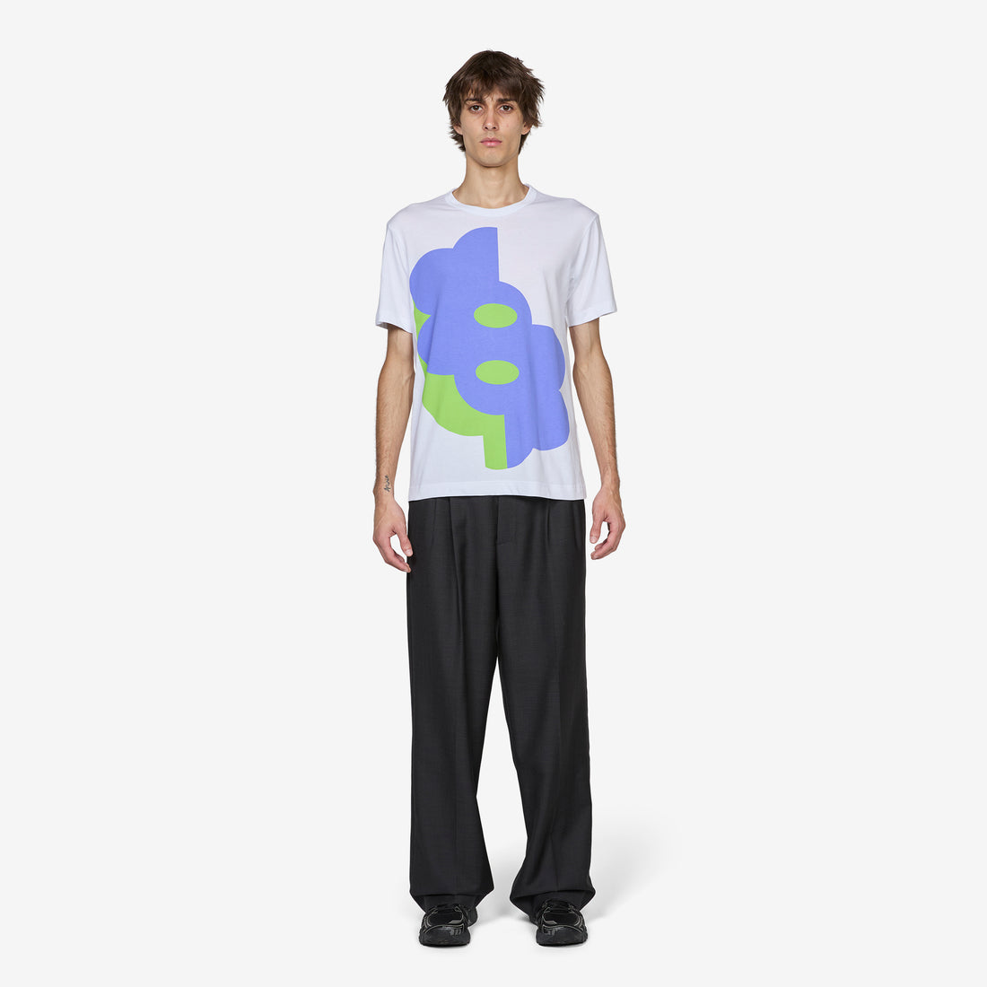 Printed Cotton Jersey T-Shirt White Tees