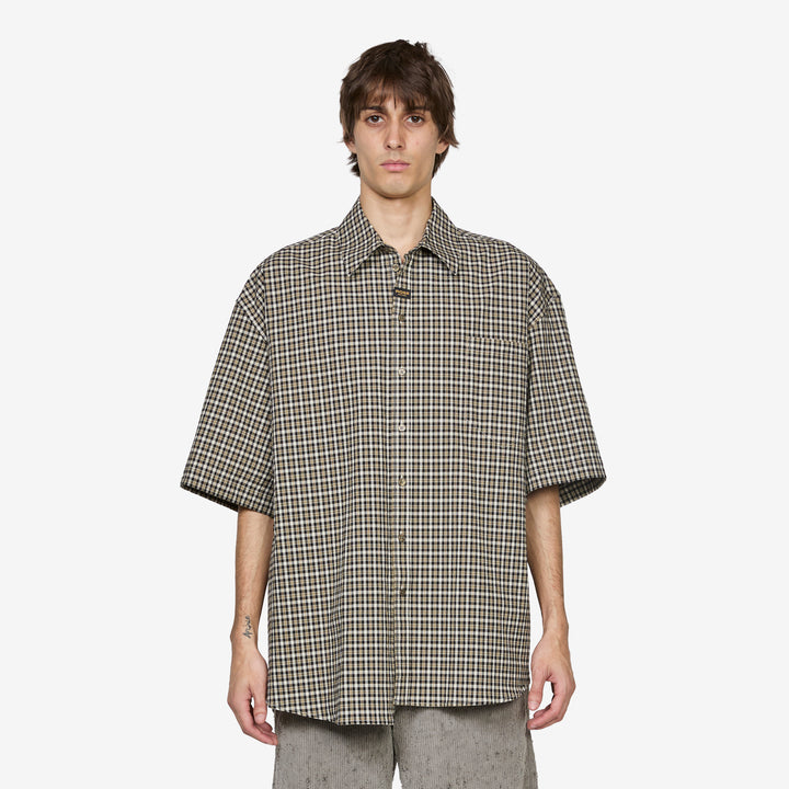 Boxy Wrap Shirt Black Green Front
